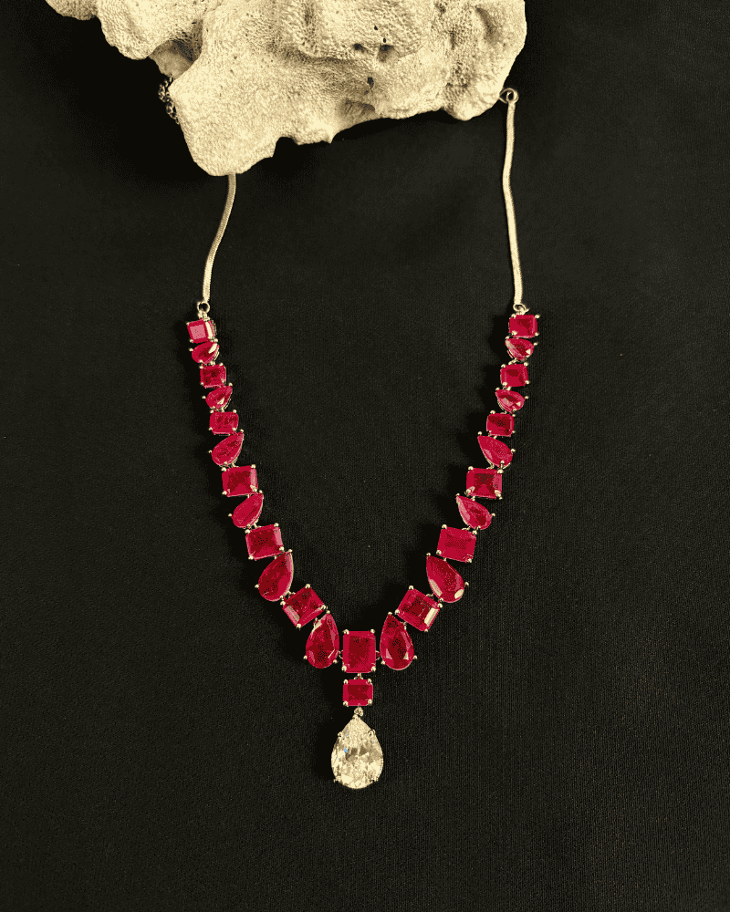 Ruby Whisper Doublet Stones With Crystal Drop