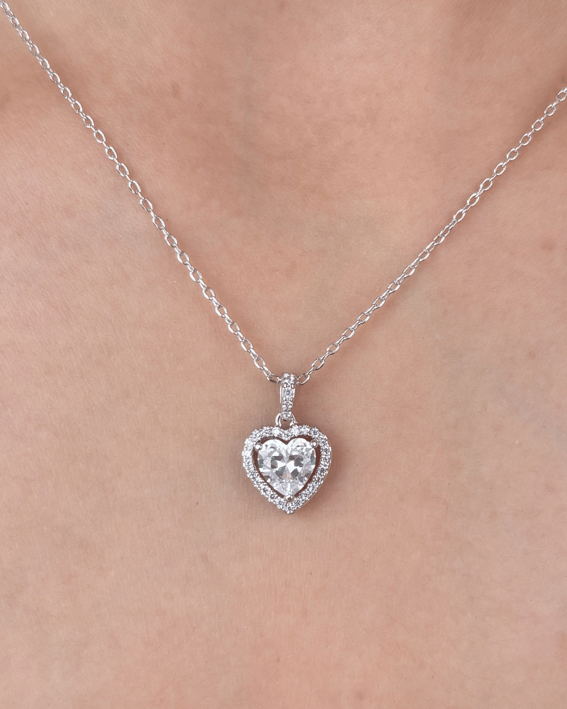 Valenitna Crystal Pendant Set | With Chain | Rhodium Plating