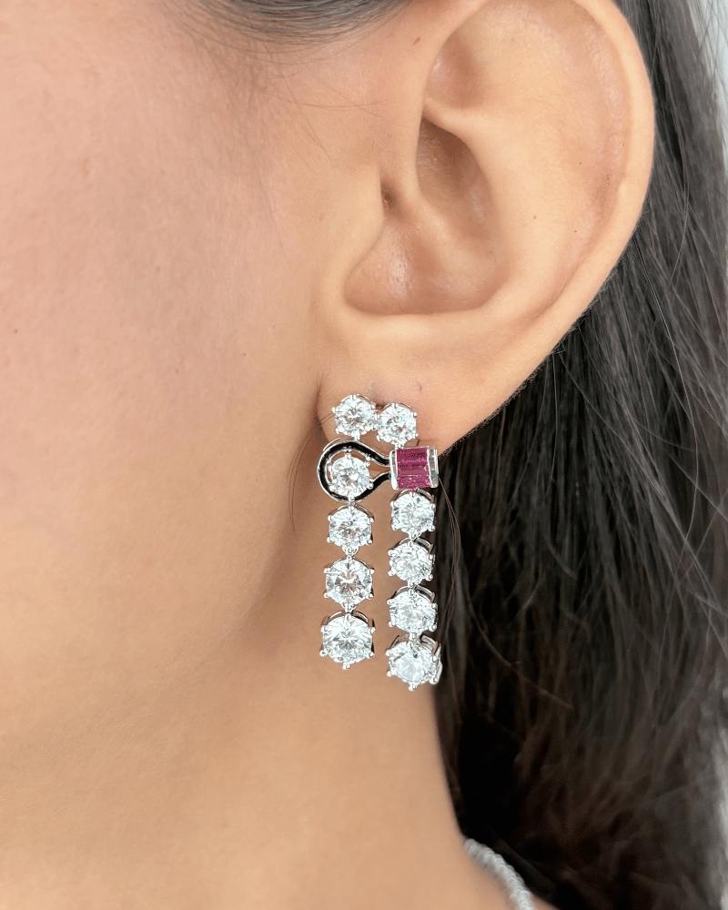 Velvet Rouge Diamond Necklace | Rhodium Plating