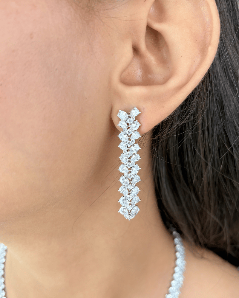 Empress Line Diamond Necklace | Rhodium Plating