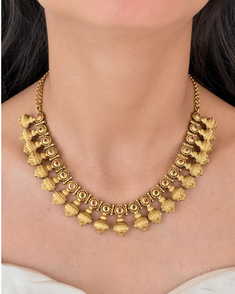 Shringarika Golden Drop Necklace | 18K Gold Plating