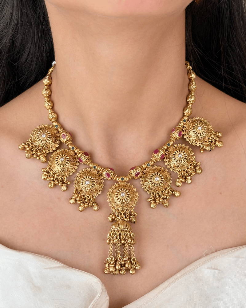 Suryalekha Golden Royal Necklace