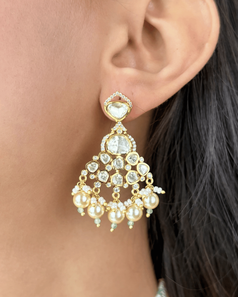Chand Bagh Moissanite Choker | Screw Back | 18K Gold Plating