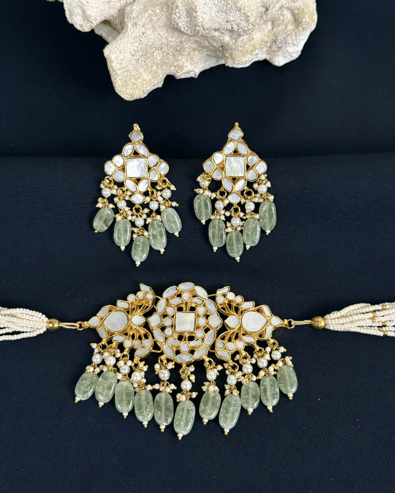 MOP Ivy Royale Choker With Mint Drops