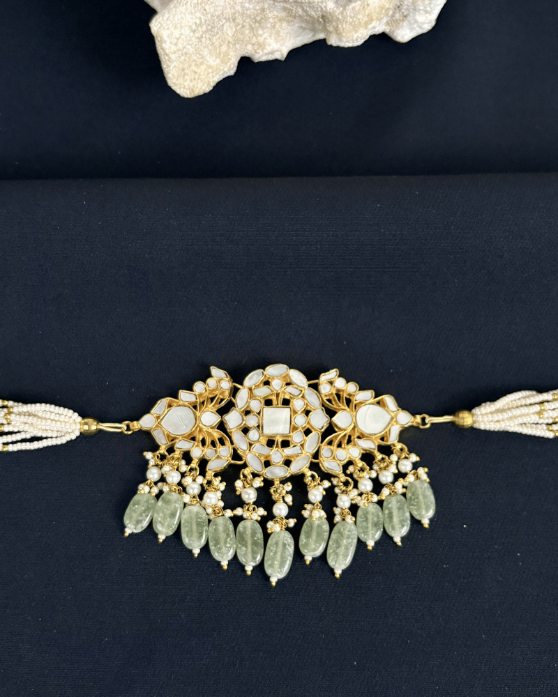 MOP Ivy Royale Choker With Mint Drops