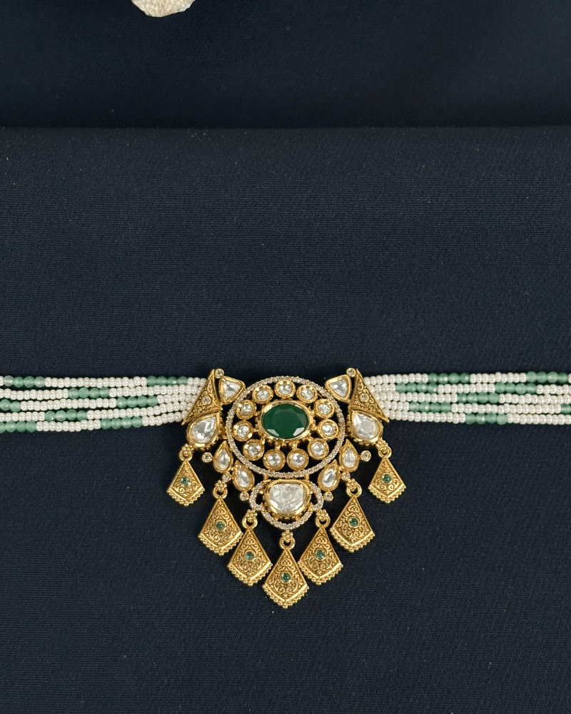 Noor Darbar Emerald Polki Choker