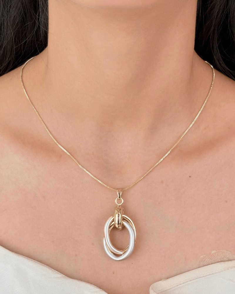 Olyra Twin Loop Pendant Set | With Chain