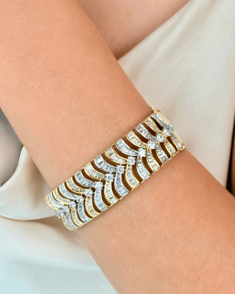 Dual Tone Diamond Bracelet | Openable