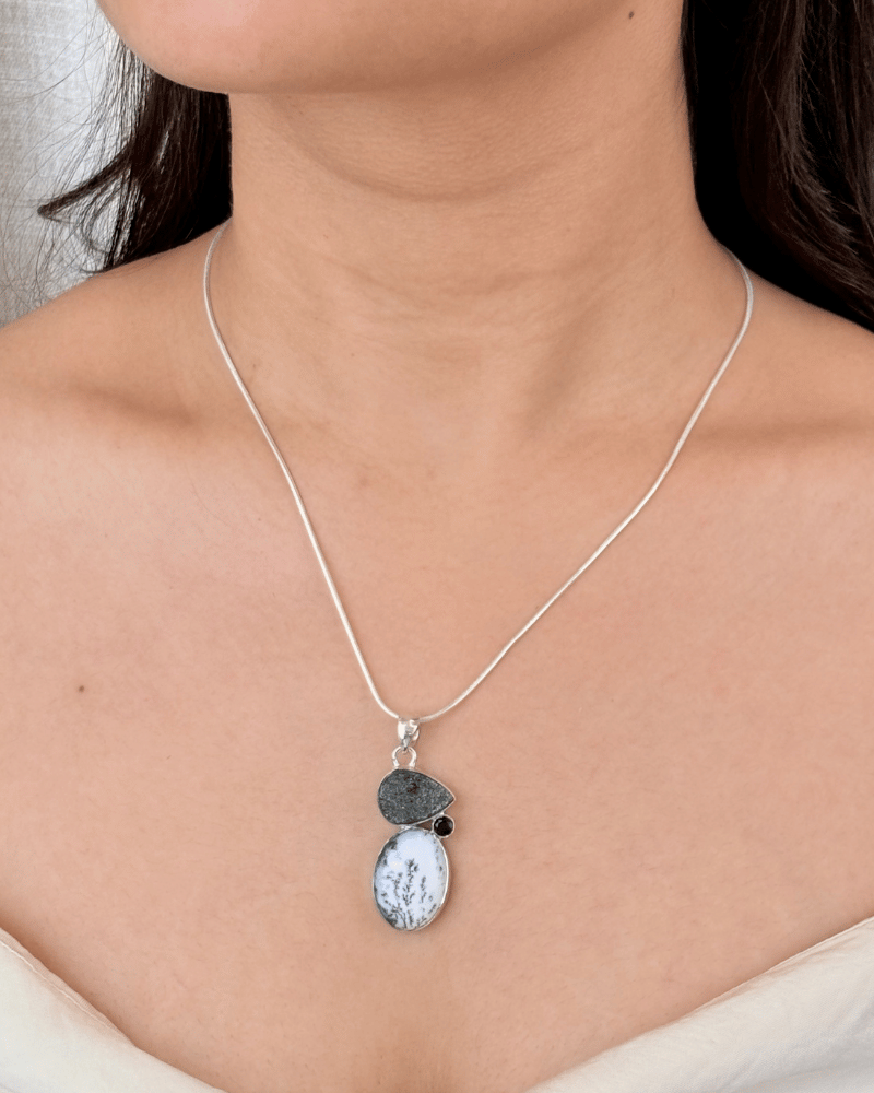 Forest Opal Pendant | Without Chain | 92.5 Silver Jewellery