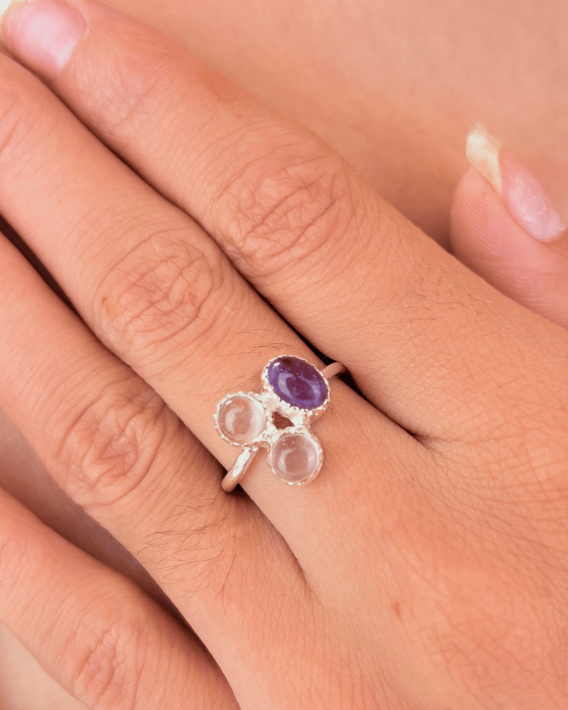 Amethria Trio Ring | Adjustable | 92.5 Silver Jewellery