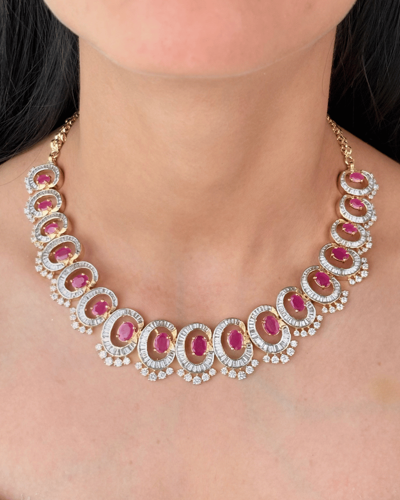 Rubelle Ruby Diamond Necklace | Screw Back