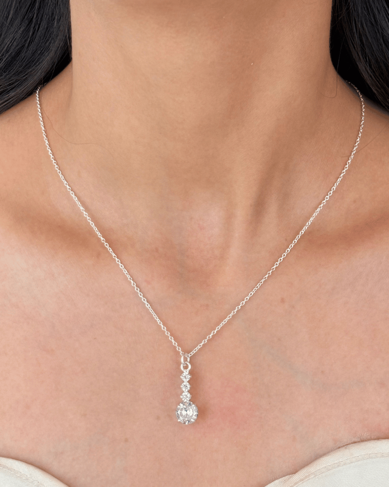 Gradelle Solitaire Pendant Set | With Chain | 92.5 Silver Jewellery