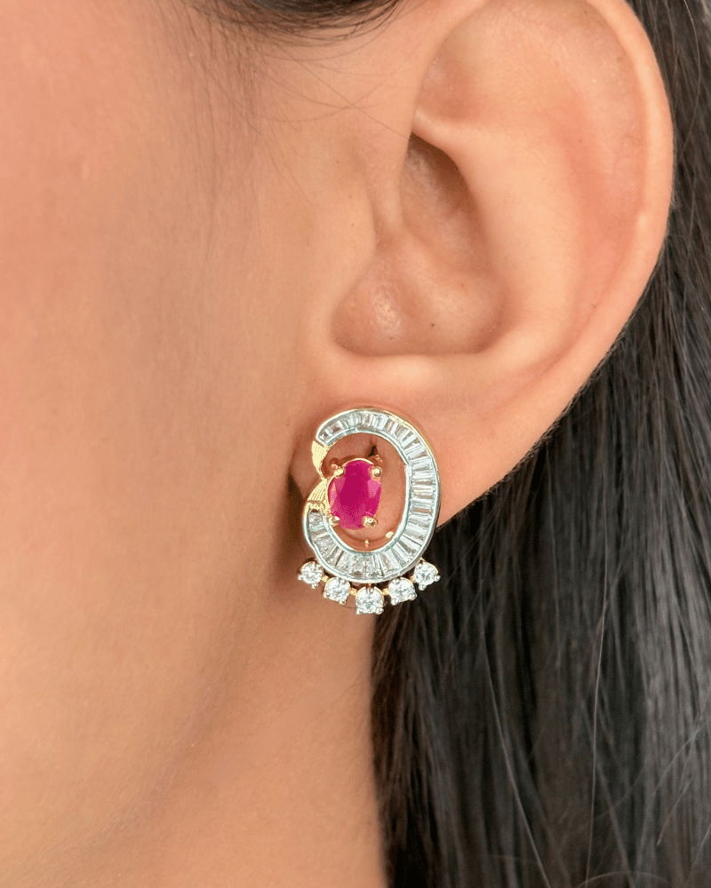 Rubelle Ruby Diamond Necklace | Screw Back