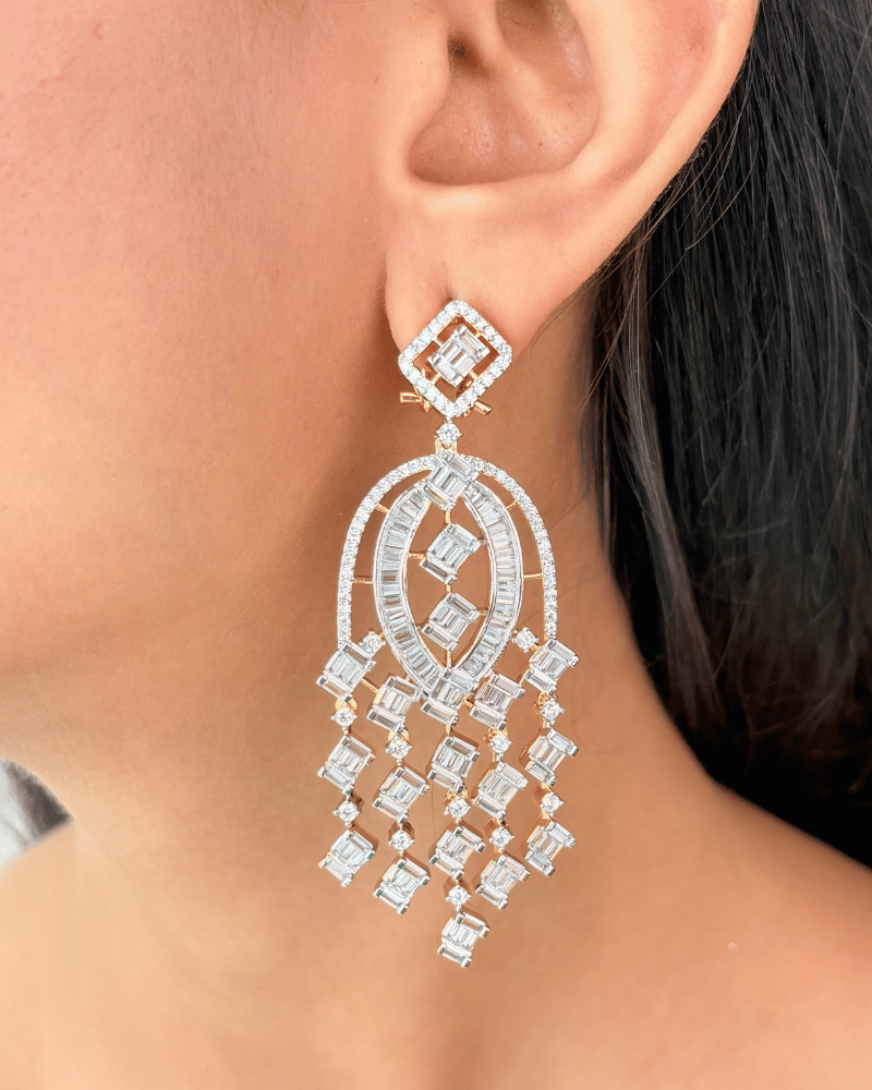 Nazaakat Diamond Danglers | Screw Back