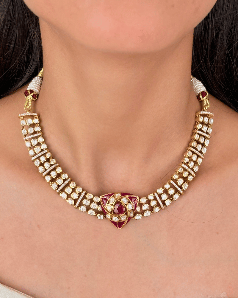 Rubiara Moissanite Necklace | Screw Back | 18K Gold Plating