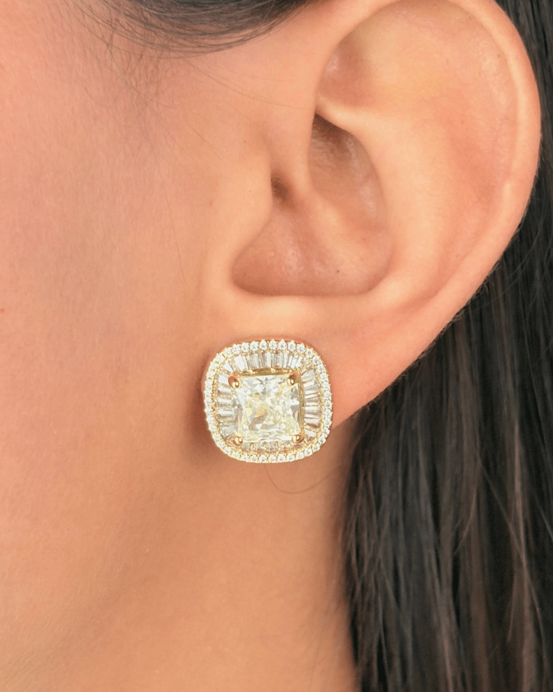 Aloha Frost Diamond Studs | Gold | Rhodium Plating