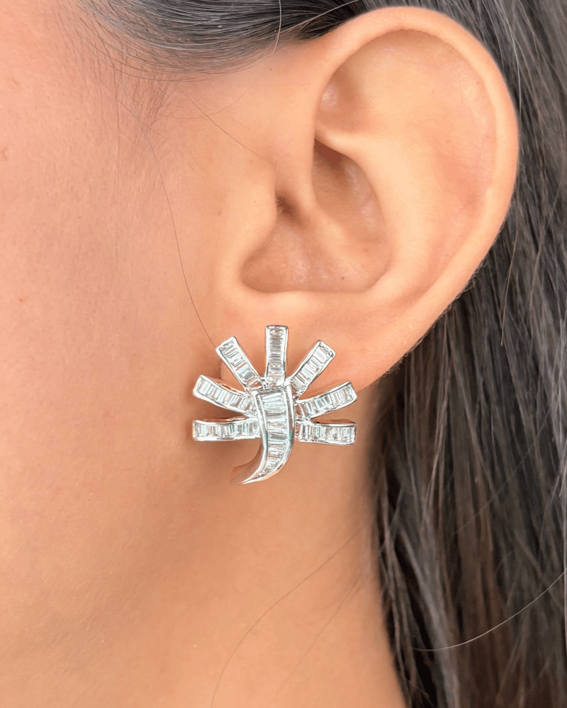Elegance Rays Diamond Studs | Screw Back