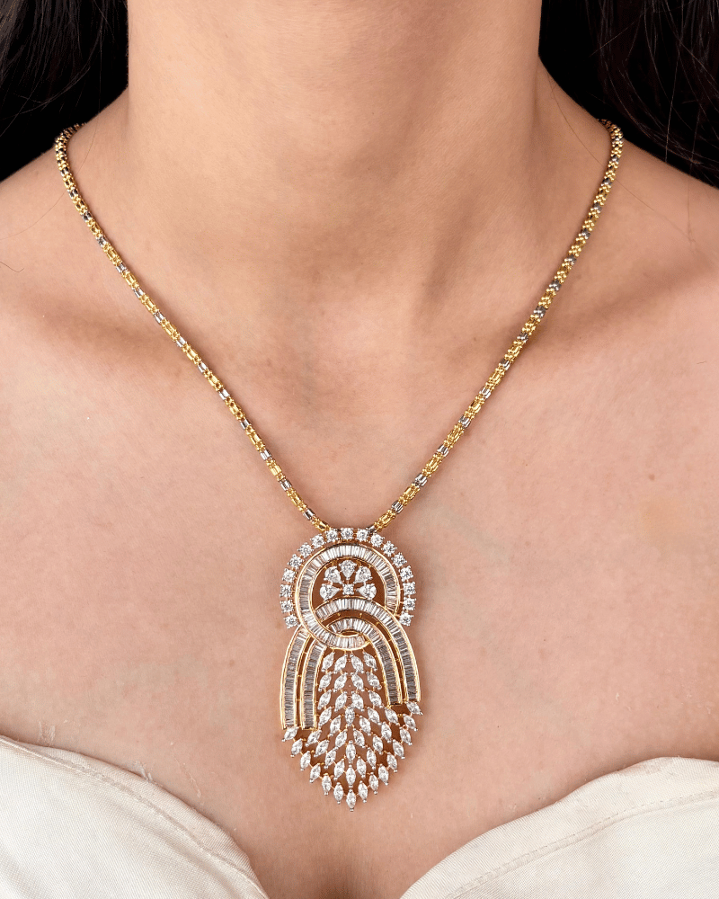 Mayurang Diamond Pendant Set | Without Chain