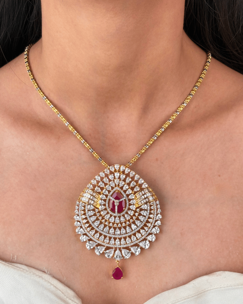 Rubayat Diamond Pendant Set | Without Chain | Big Size