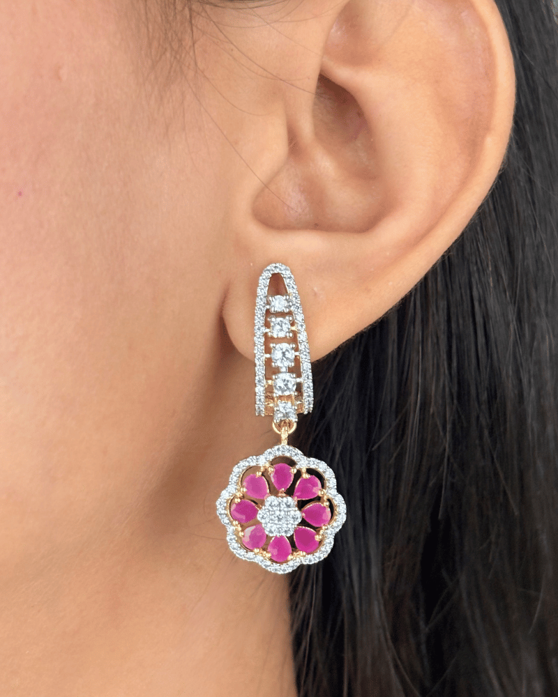 Gulara Royale Ruby Pendant Set With Chain | Screw Back