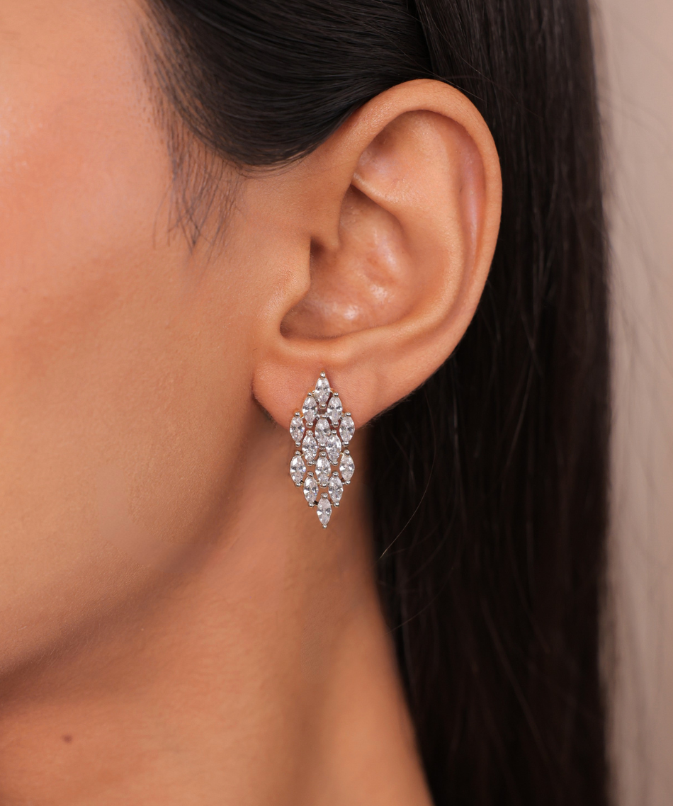 Aarohi Cascade Diamond Necklace | Screw Back