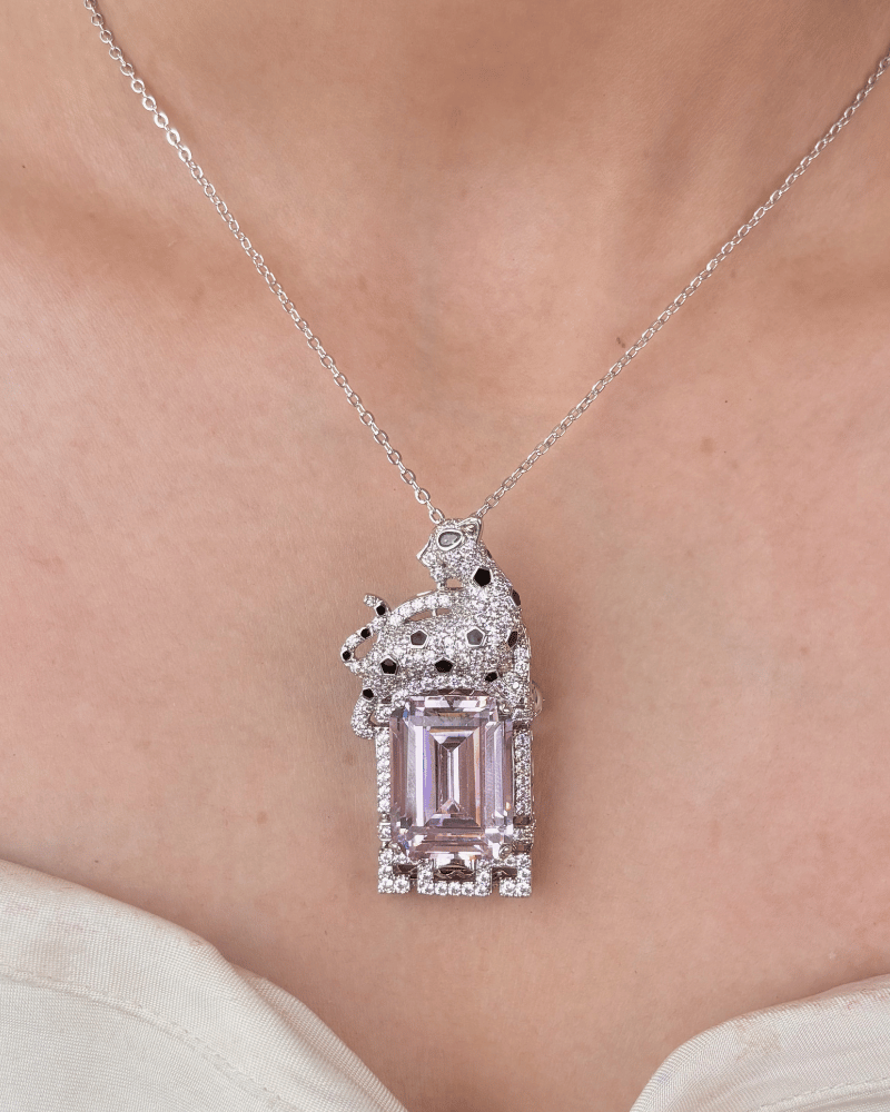 Baghini Royale Baby Pink Pendant | With Chain | Rhodium Plating