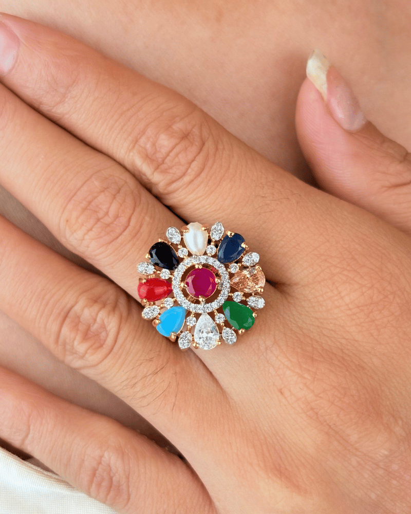 Navratna Royale Ring | Adjustable Size