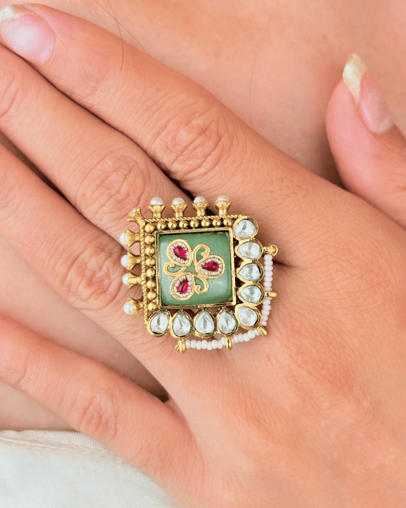 Vasundhara Meena Rajwada Ring | Adjustable