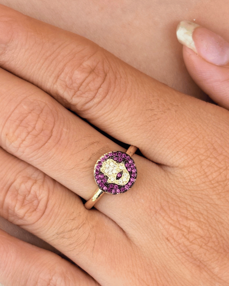 Evil Eye Diamond Ring | Adjustable