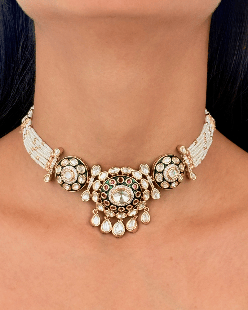 Shahi Meenakari Polki Choker