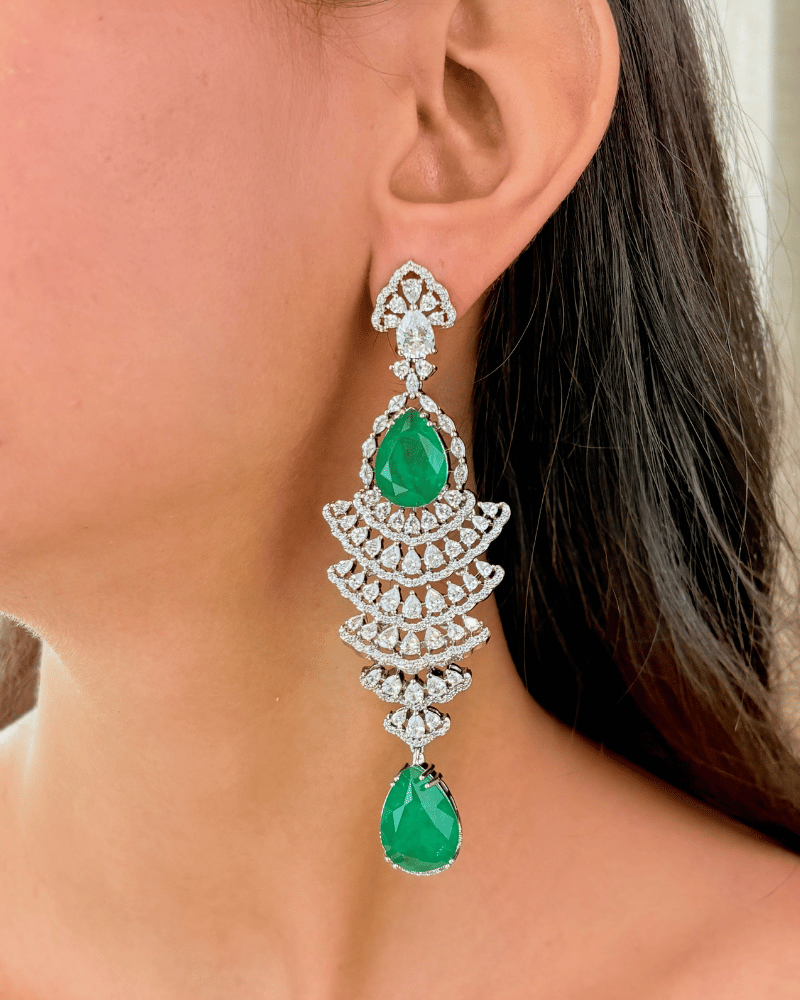 Emerald Fall Diamond Danglers