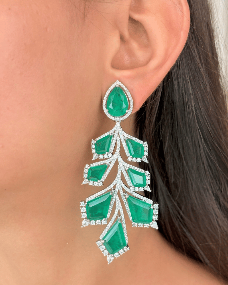 Emerald Frozen Danglers