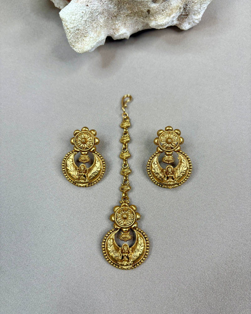 Golden Laxmi Haar | Maang Tikka