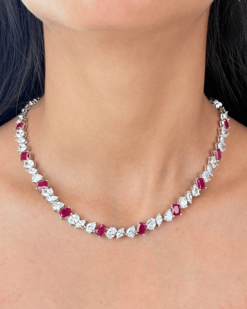 Emily Ruby Diamond Necklace