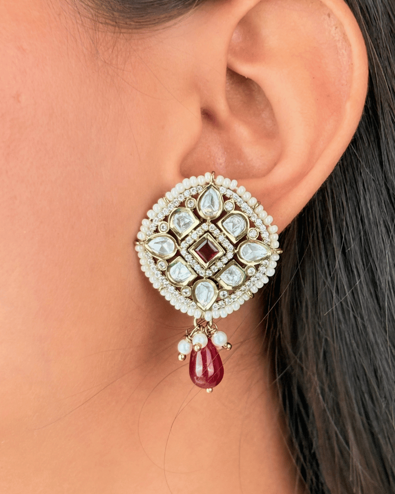 Shahi Chakra Polki Choker With Ruby Drop
