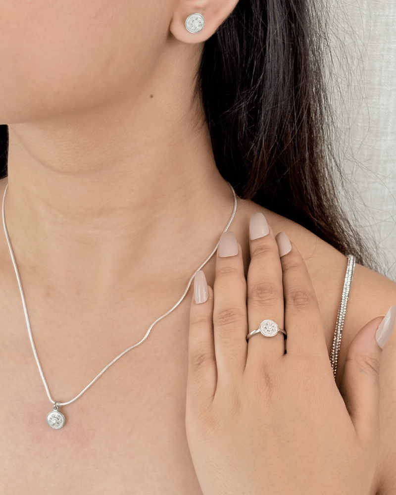 Snowflake Combo Set | Without Chain | 92.5 Silver Jewellery