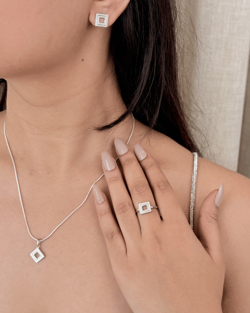 Arcadia Frame Combo Set | Without Chain | 92.5 Silver Jewellery