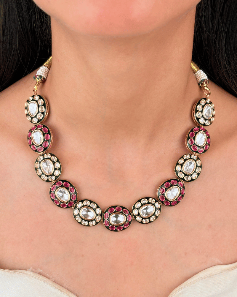 Nimisha Polki Necklace | Maang Tikka Set