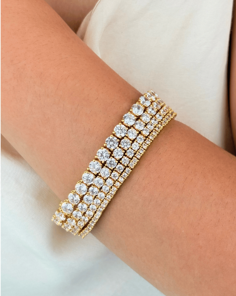 4 Layer Diamond Bracelet In Grading | Rhodium Plating | Gold