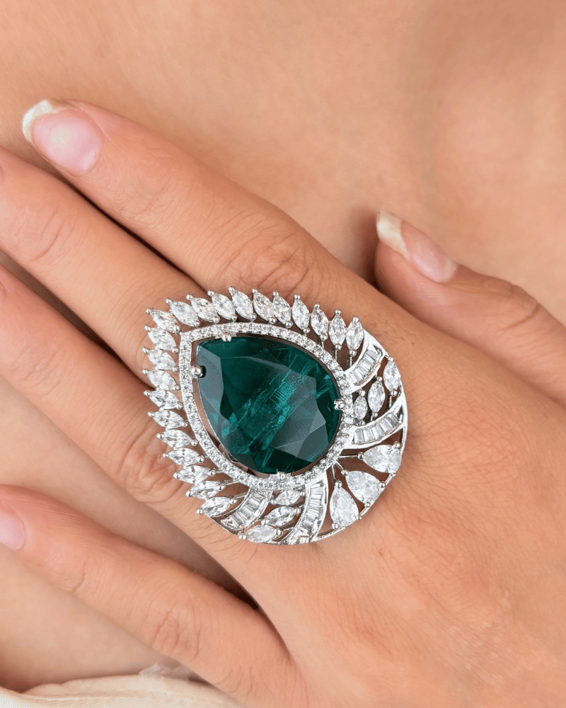 Emerald Maharani Ring | Adjustable