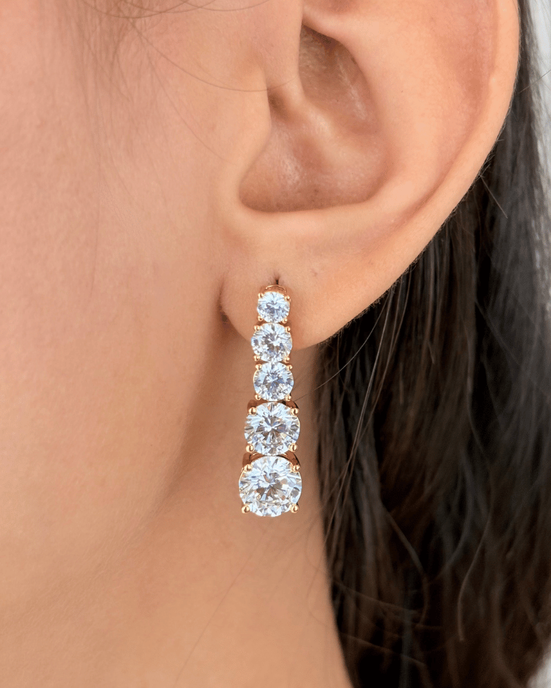 Falling Star Diamond Necklace | Rhodium Plating
