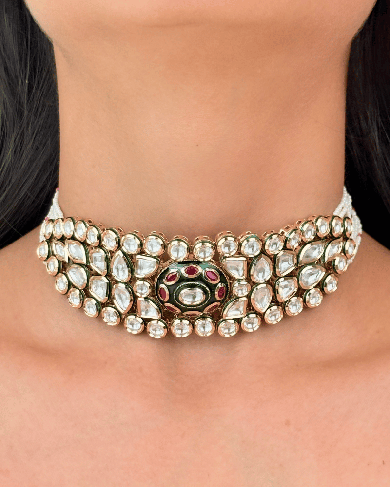 Meenakshi Kundan Choker | 18K Gold Plating