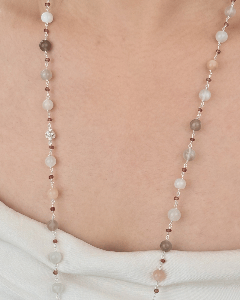Trinity Moonstone Mala | 92.5 Silver Jewellery