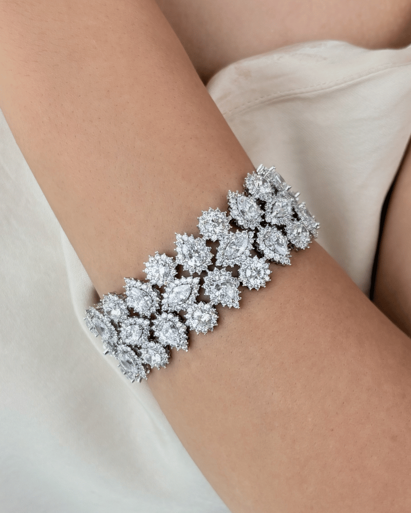 Imperial Garden Diamond Bracelet | Openable | Rhodium Plating