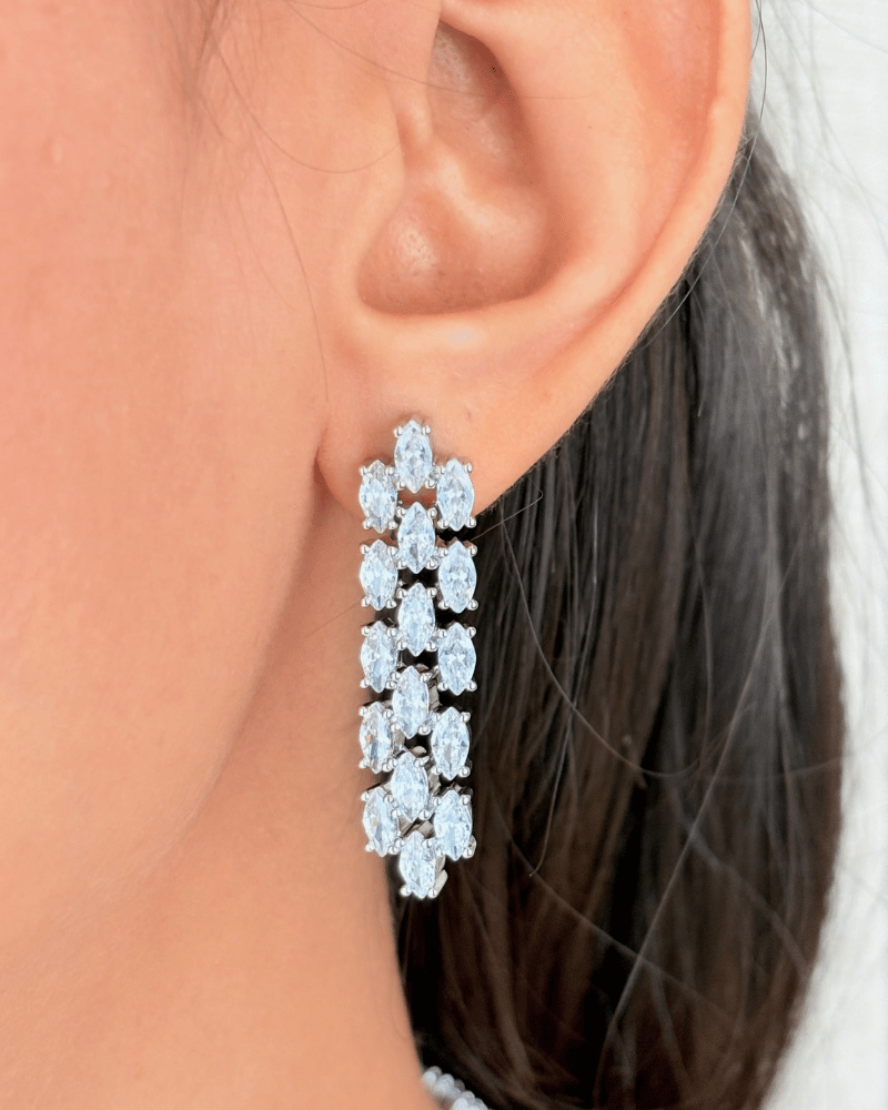 Eveline Crytsal Necklace | Rhodium Plating