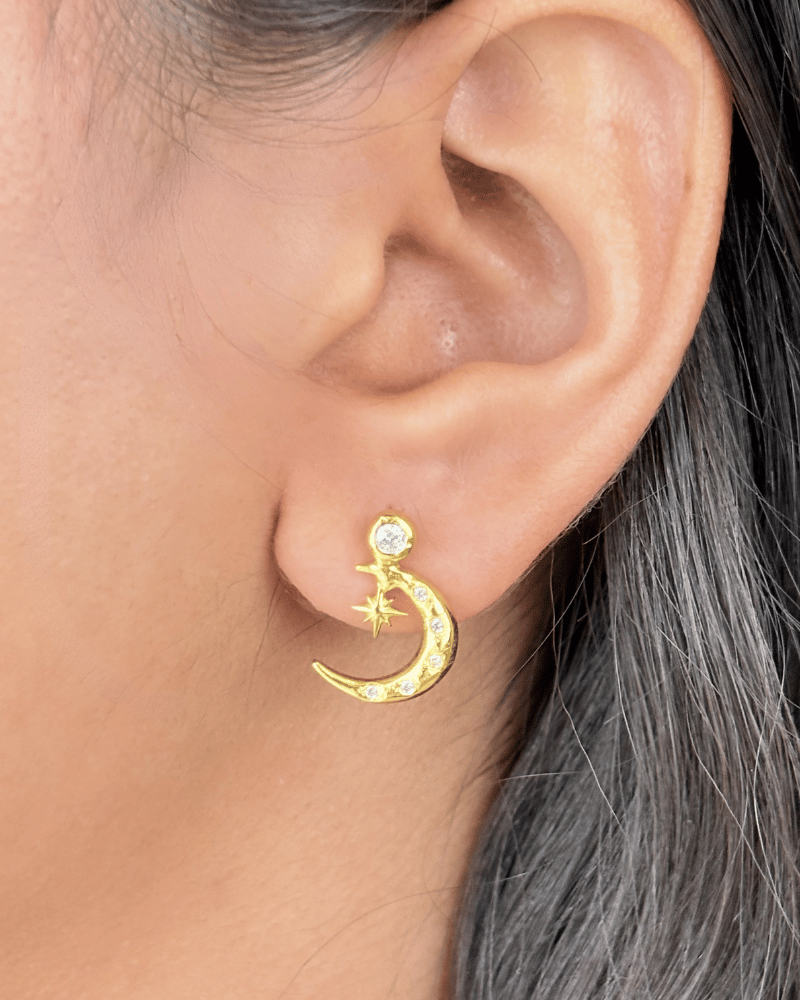 Midnight Moon Studs | 92.5 Silver Jewellery