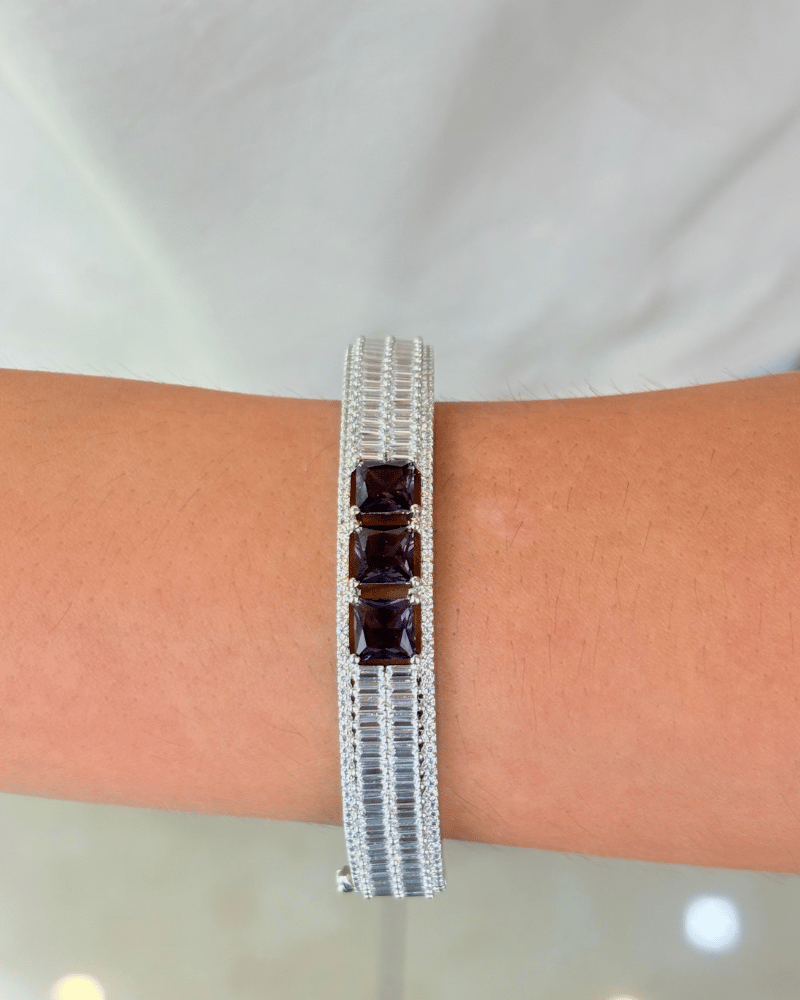 Trio Amethyst Diamond Bracelet | Openable