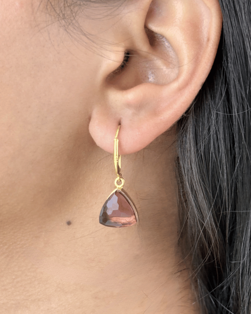 Cocoa Prism Danglers | 92.5 Silver Jewellery
