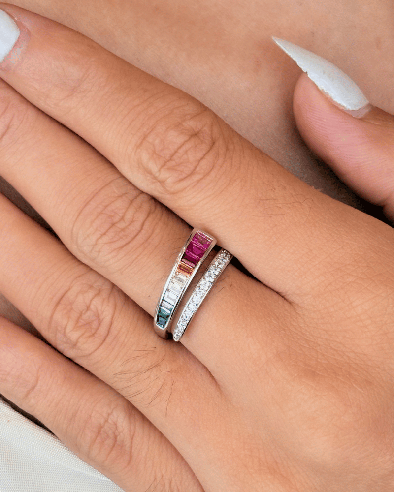 Multi Color Chromique Ring | Adjustable | Rhodium Plating