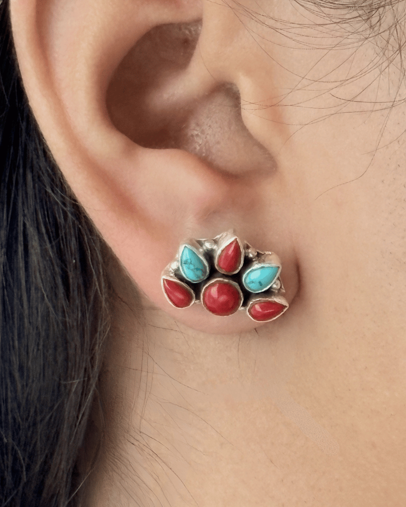 Multi Color Leaf Pendant Set | Without Chain | 92.5 Silver Jewellery